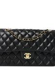 Lambskin Quilted Medium Double Flap Black