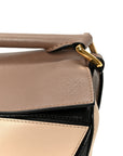 Calfskin Small Puzzle Bag Sand Hazelnut Ash