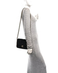 Velvet Quilted Crush On Chains Flap Bag Black