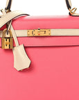 Epsom Bi-Color Horseshoe Kelly Sellier 25 Rose Azalee Craie
