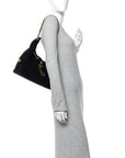 Suede Quilted Small CHNL 25 Handbag Black