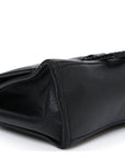 Shiny Box Calfskin Strass Hourglass Top Handle Bag XS Black
