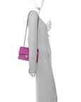 Lambskin Quilted Small Double Flap Purple