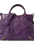 Agneau Classic Gold Hardware Velo Dark Violet