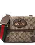GG Supreme Monogram Web Small Neo Vintage Double Flap Messenger Bag Beige New Acero