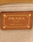 Linen Vitello Large Logo Tote Natural