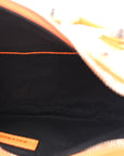 Extra Supple Calfskin Crocodile Embossed Le Cagole Shoulder Bag XS Pop Orange