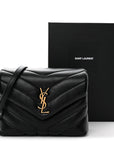 Calfskin Y Quilted Monogram Toy Loulou Crossbody Bag Black