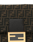 Fabric Jacquard FF 1974 Maxi Baguette Tobacco Moro Black