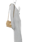Metallic Goatskin Quilted Medium CHNL 19 Flap Gold