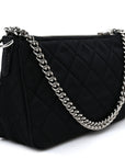 Nylon Tessuto Impuntu Quilted Crossbody Bag Black