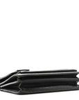 Calfskin Crocodile Embossed Medium Monogram Sunset Black