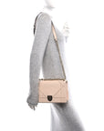 Grained Calfskin Medium D1ORama Flap Bag Nude