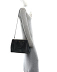 Saffiano Lux Large Galleria Double Zip Tote Black