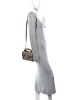 GG Supreme Monogram Small Padlock Top Handle Shoulder Bag Beige Ebony Dark Brown
