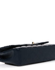 Caviar Quilted Medium Double Flap Navy