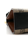 GG Supreme Monogram Calfskin Small Padlock Shoulder Bag Beige Black Cuir