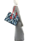 Denim Damier Monogram Onthego Blue Rouge