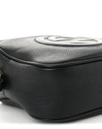 Pebbled Calfskin Small Soho Disco Bag Black