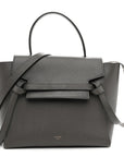 Grained Calfskin Micro Belt Bag Grey