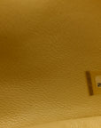 Lambskin Quilted Mini Square Flap Light Yellow