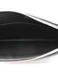 Shiny Porosus Crocodile Lisse Kelly Cadena Clutch Black