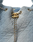 Washed Denim Quilted Medium CHNL 25 Handbag Blue
