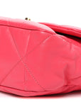 Lambskin Quilted Large CHNL 19 Flap Dark Pink