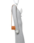 Lambskin Quilted CHNL 19 Flap Coin Purse With Chain Light Brown