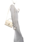Nappa Intrecciato Knot Lock Top Handle Crossbody Bag Sea Salt