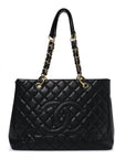 Caviar Quilted Grand Shopping Tote GST Black