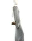 GG Supreme Monogram Berry Textured Dollar Calfskin Mini Padlock Top Handle Shoulder Bag Beige Ebony Light Copper Mystic White