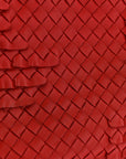 Nappa Intrecciato Ruffle Tote Red