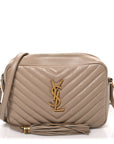 Calfskin Matelasse Monogram Lou Camera Bag Dark Beige