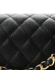 Caviar Quilted Medium Double Flap Black