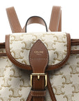 Triomphe Canvas Calfskin Mini Folco Backpack White