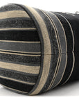 Striped Canvas Deauville Drawstring Backpack Black