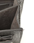 Calfskin Crocodile Embossed Medium Monogram Sunset Fog