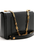 Calfskin Medallion Tribute Shoulder Bag Black