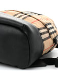 House Check Canvas Calfskin Small Nico Backpack Archive Beige