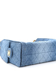 Washed Denim Quilted Mini CHNL 25 Handbag Blue