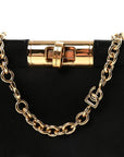 Satin Small Marlene Chain Clutch Black