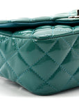 Patent Quilted Mini Rectangular Flap Turquoise