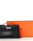 Matte Alligator Kelly Pochette Black