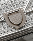 Metallic Patent Micro-Cannage Baby D1ORama Flap Bag Silver