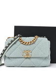 Tweed Quilted Medium CHNL 19 Flap Blue Multicolor