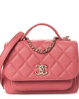 Caviar Quilted Small Business Affinity Flap Pink