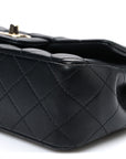 Lambskin Quilted Mini Rectangular Flap Black