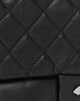 Lambskin Quilted Chain Mail Shoulder Bag Black