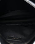 Crinkled Calfskin Matelasse Monogram Large Niki Chain Satchel Black